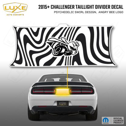 2015+ Challenger Taillight Center Divider Decal - Psychedelic Swirl Design, Angry Bee Logo Kit