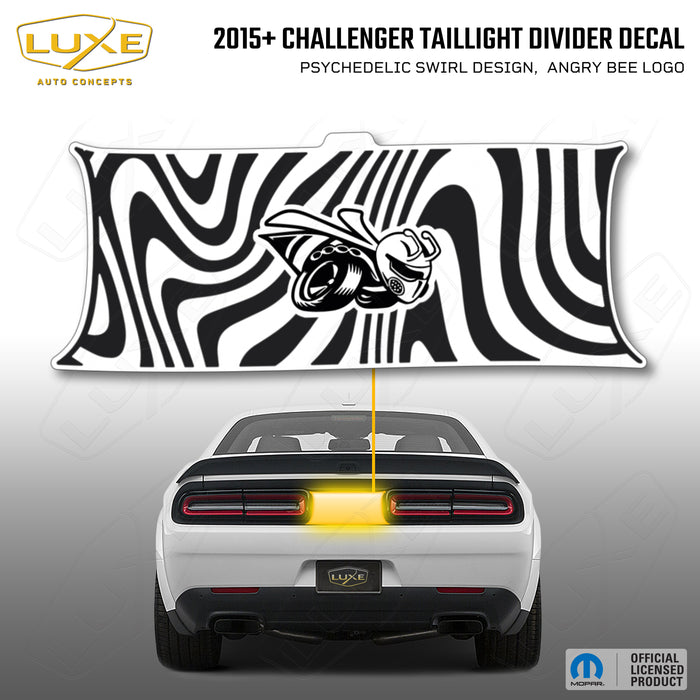 2015+ Challenger Taillight Center Divider Decal - Psychedelic Swirl Design, Angry Bee Logo