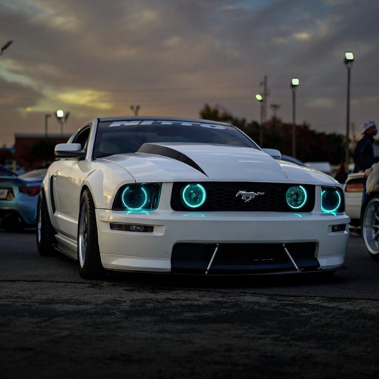 2005-2009 FORD MUSTANG HALO WITH GRILLE AND BUMPER FOG LIGHT HALO BUNDLE - FLOW SERIES