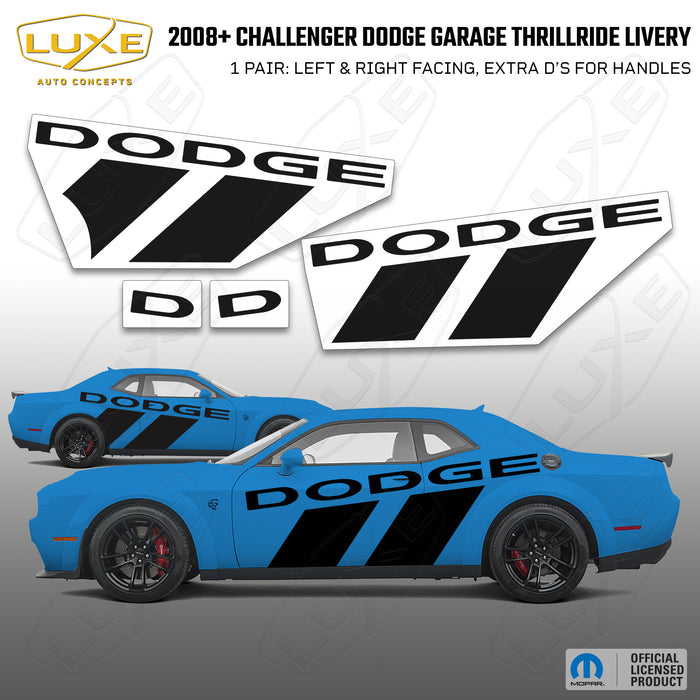 2008+ Challenger XL Rear Side Decal - Dodge Thrill Ride Livery