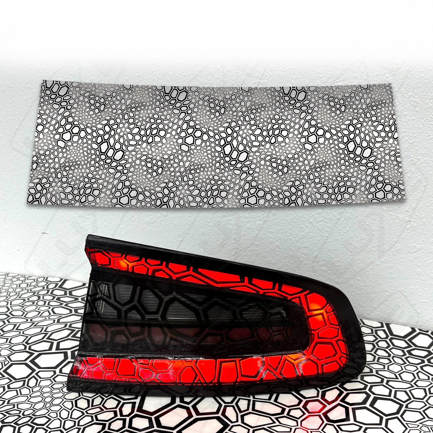 Black Chaos Hex Taillight Tint - LightWrap Infinite Print Kit