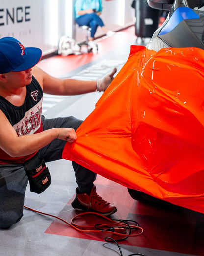 Hexis Red Fluorescent Gloss Vinyl Wrap | HX20615B