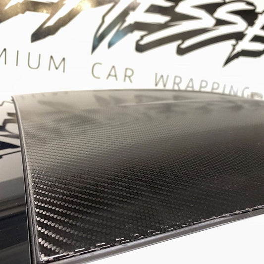 Hexis Black High Gloss Carbon Vinyl Wrap | HX30CANPEB