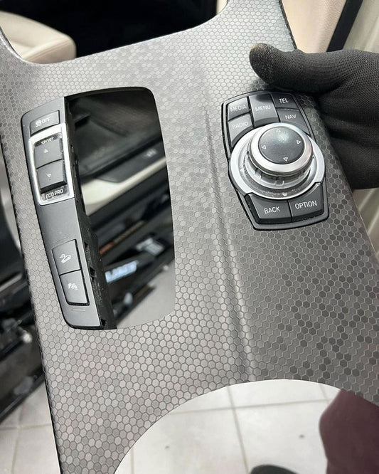 Hexis Black Honey Comb Satin Vinyl Wrap | HX30HC889S