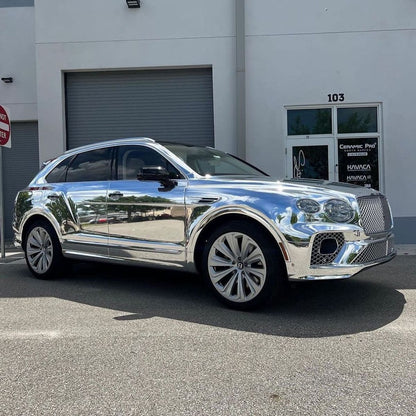 Hexis Super Chrome Silver Gloss Vinyl Wrap | HX30SCH01B