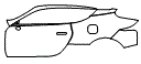 2018 Lexus LC Coupe 500h Door, Rear Fender and A-Pillar Kit - PPF