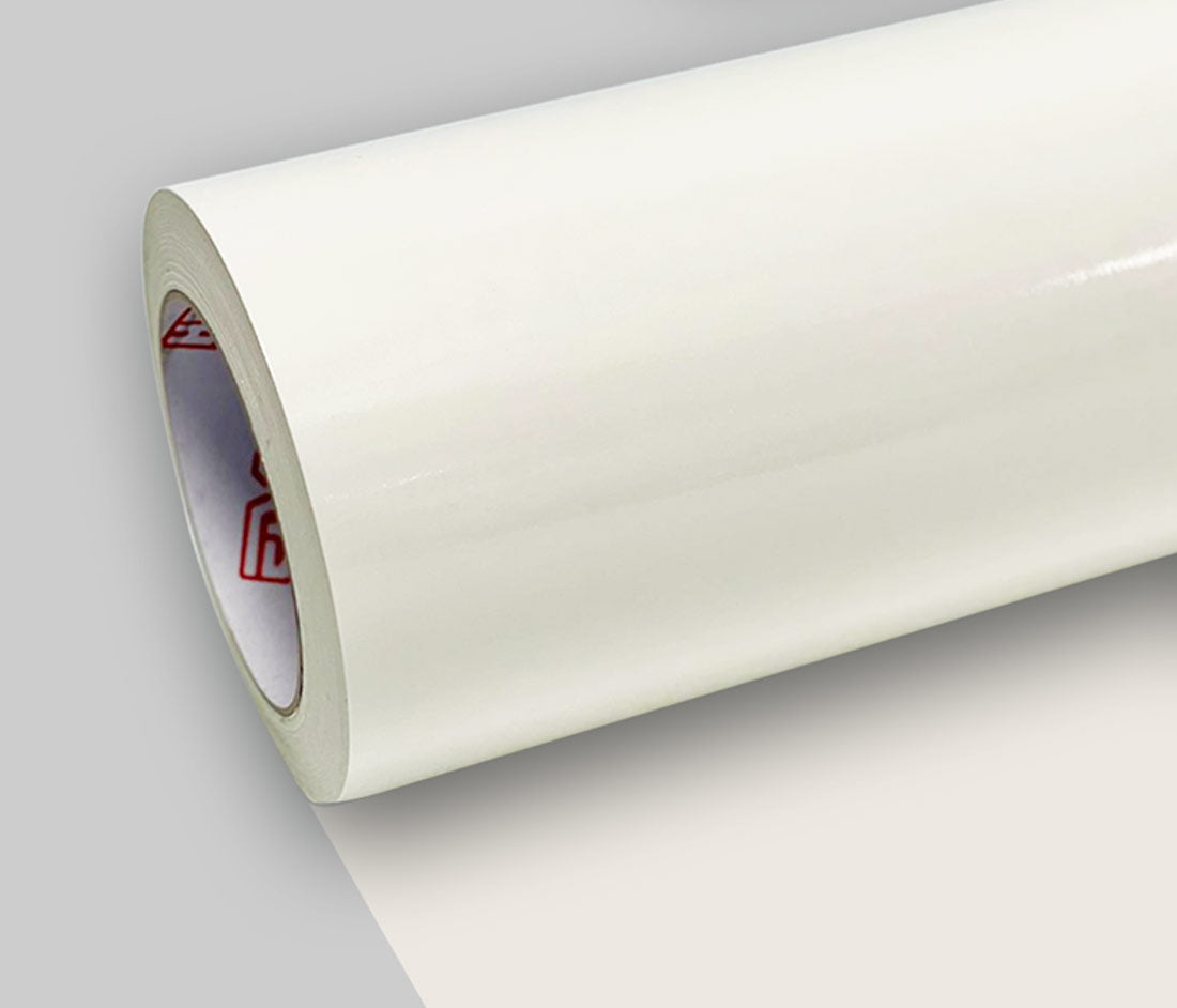 Hexis 201 Gloss Printable Calendered Polymeric Film w/ clear adhesive