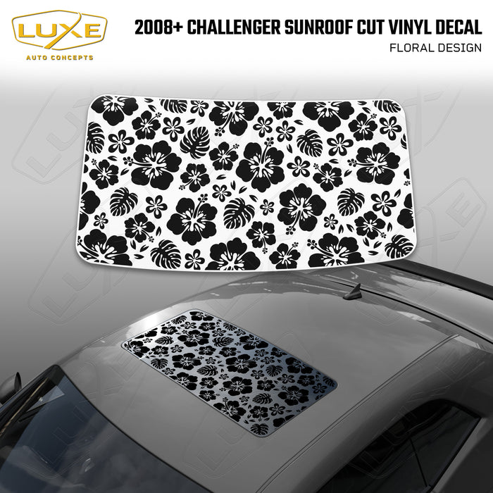 2008+ Challenger Sunroof Cut Vinyl Decal - Floral Design