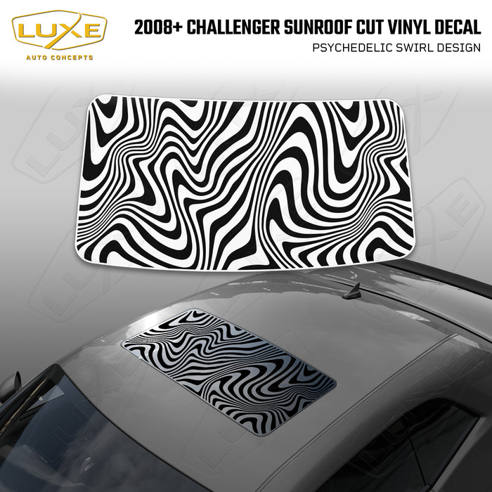 2008+ Challenger Sunroof Cut Vinyl Decal - Psychedelic Swirl Design