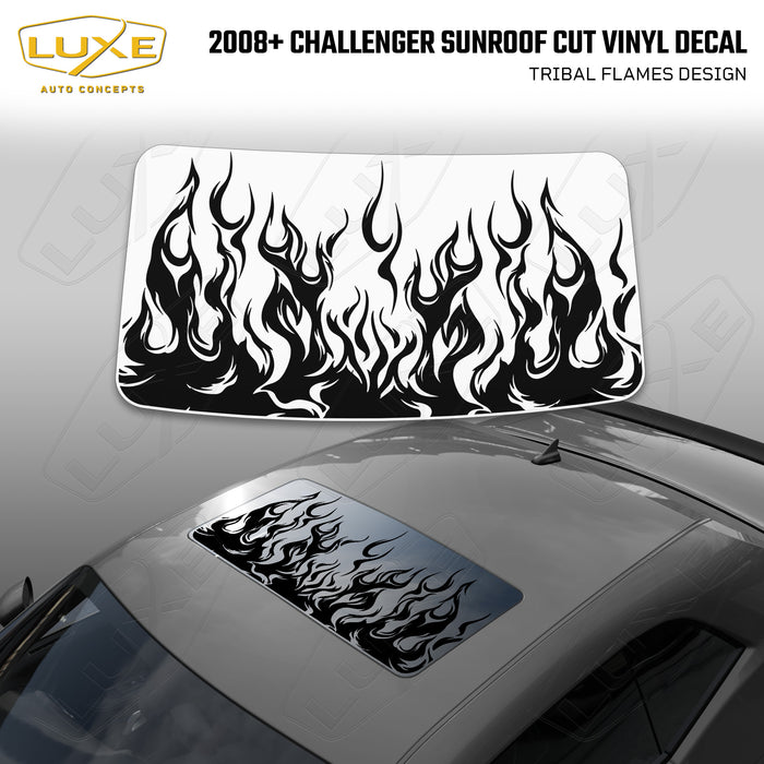 2008+ Challenger Sunroof Cut Vinyl Decal - Wicked Flames Design