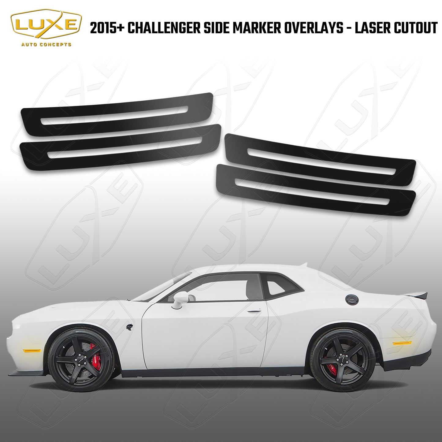 2015+ Challenger Side Marker Overlays - Laser Cutout