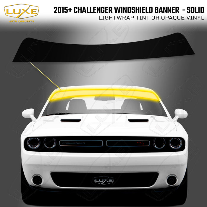2015+ Challenger Windshield Banner - Tint or Solid Vinyl
