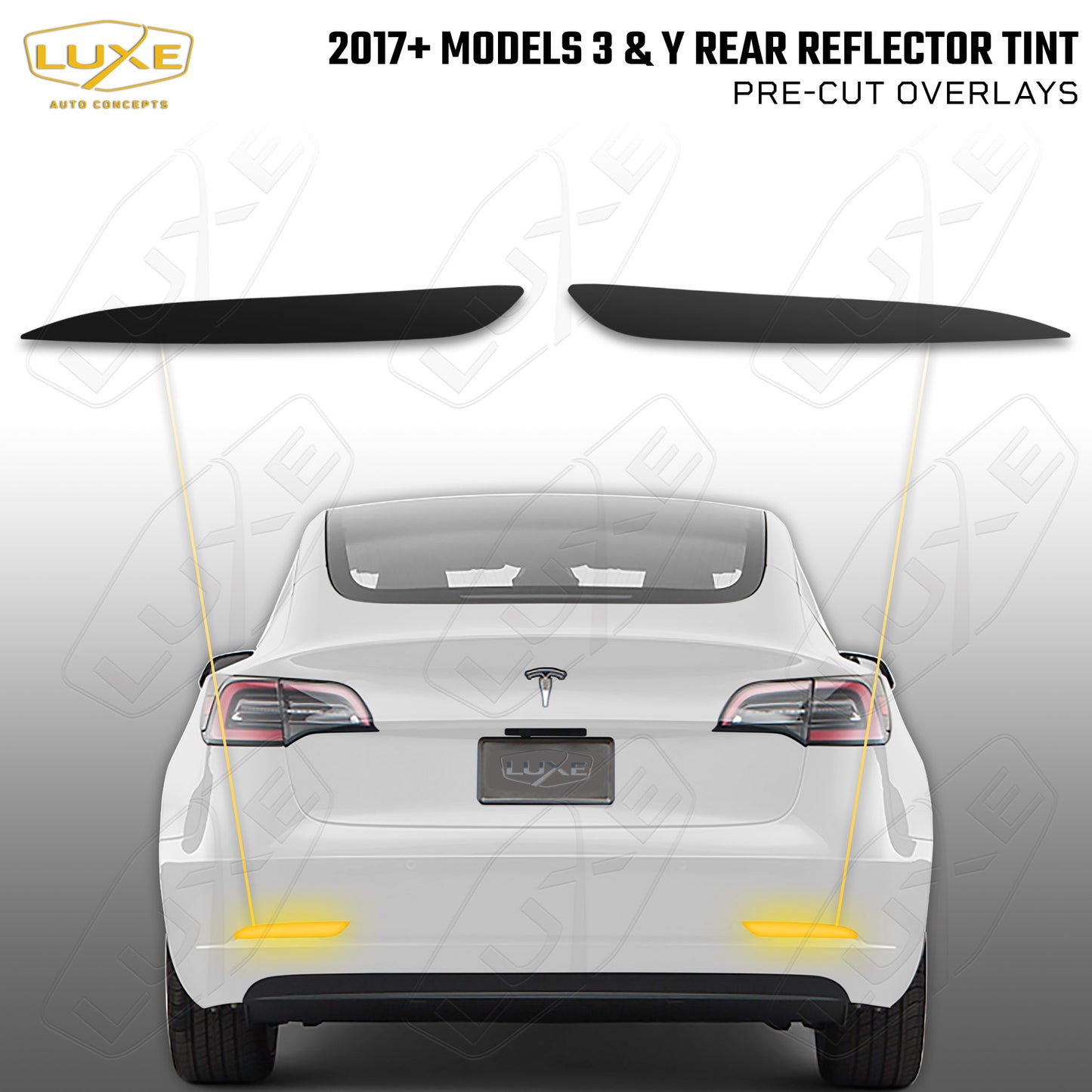 2017+ Model 3, Model Y Rear Reflector Tint Overlays