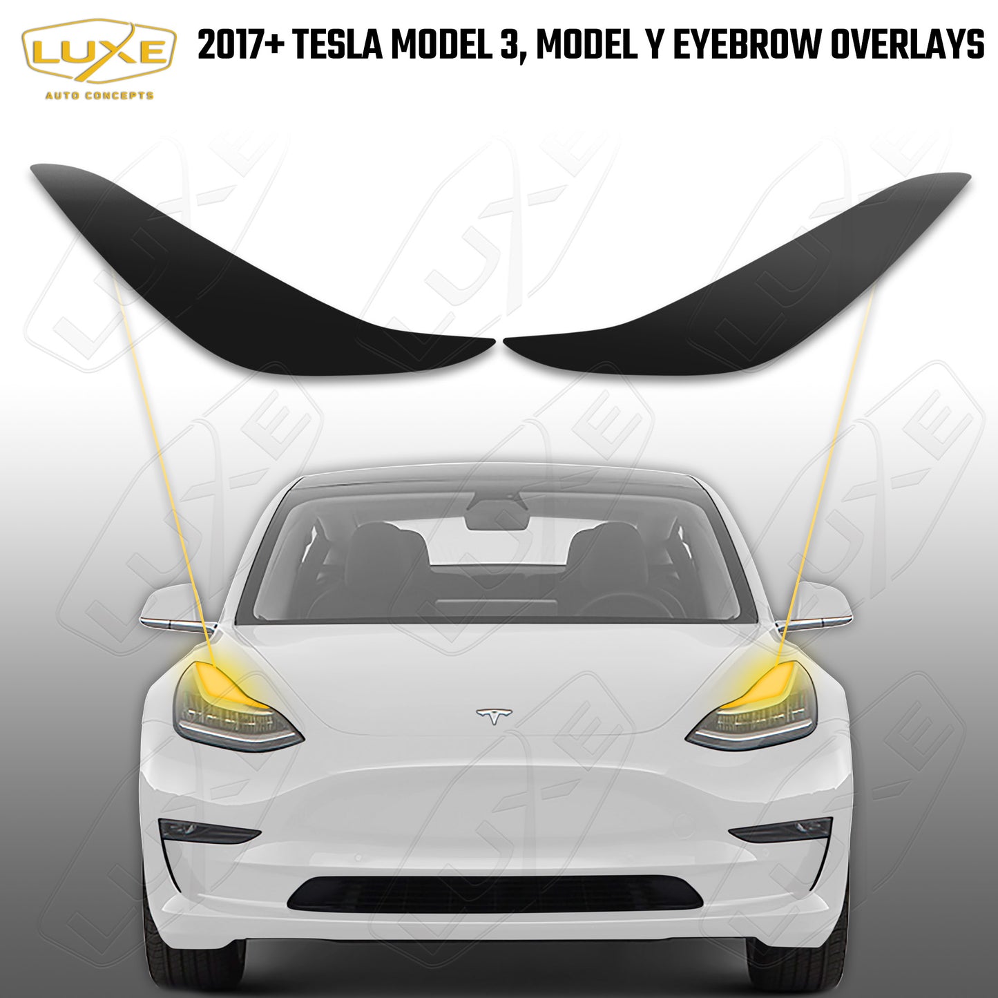 2017+ Model 3, Model Y Headlight Eyebrow Tint Overlays