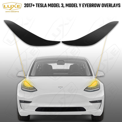 2017+ Model 3, Model Y Headlight Eyebrow Tint Overlays