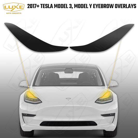 2017+ Model 3, Model Y Headlight Eyebrow Tint Overlays