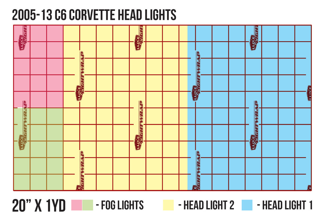2005-13 C6 Corvette Headlight/Fog Light Tint Kit - Full Wrap