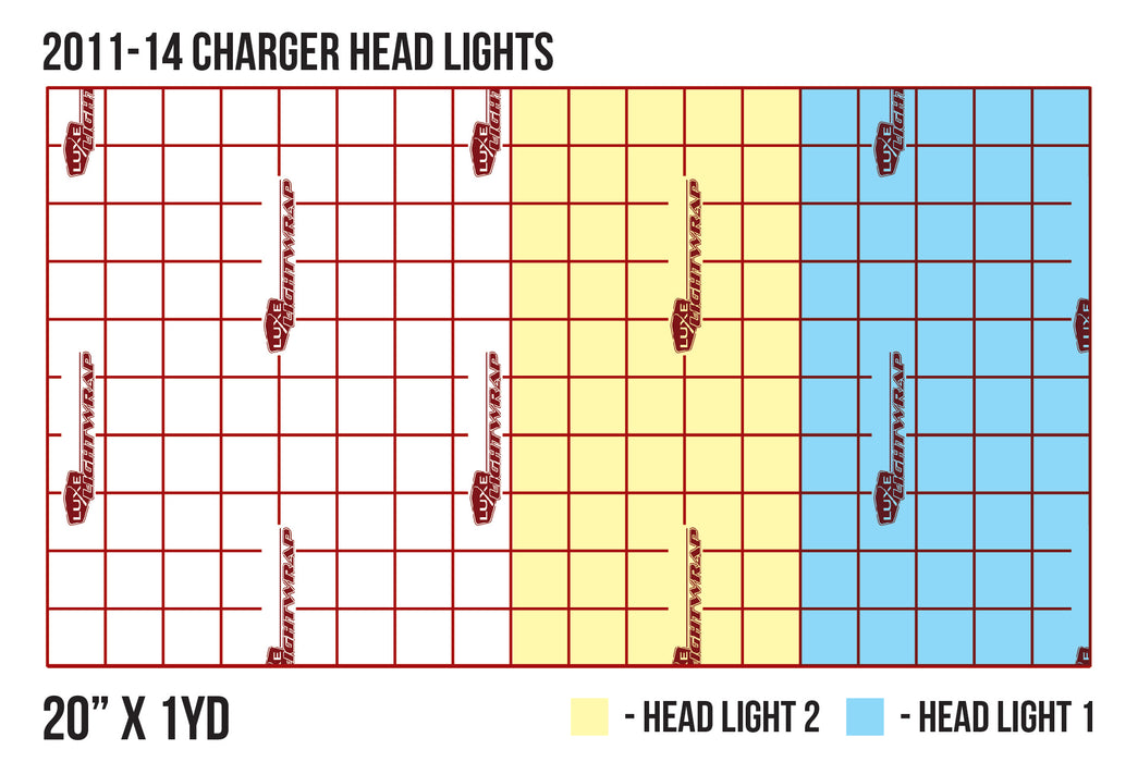 2011-14 Charger Head Light Tint Kit - Type 2 (Full Wrap)