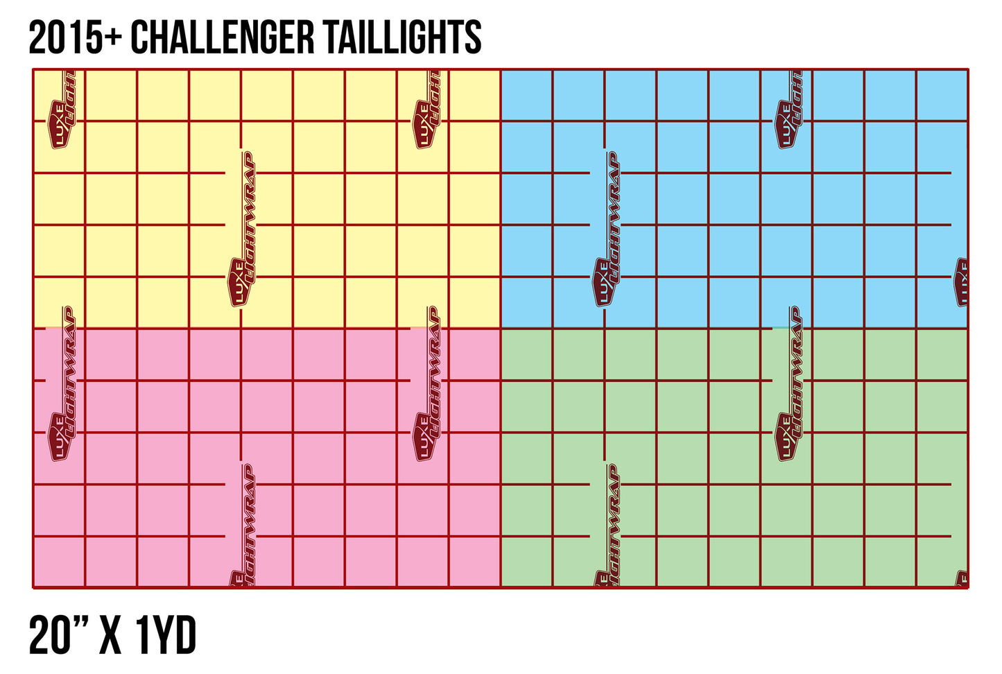 2015+ Kit de tinte de luz trasera Challenger - Tipo 2 (ENVOLTURA COMPLETA)