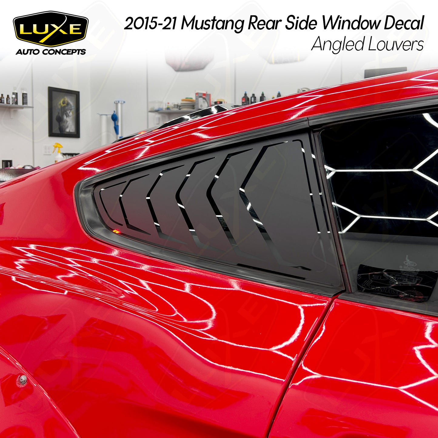 2015+ Mustang Quarter Window Flag Kit de calcomanías