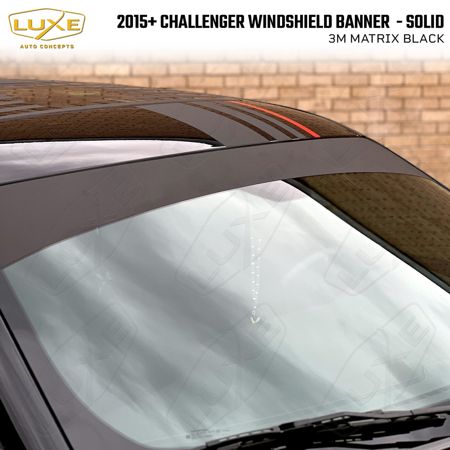 2015+ Challenger Windshield Banner - Tint or Solid Vinyl