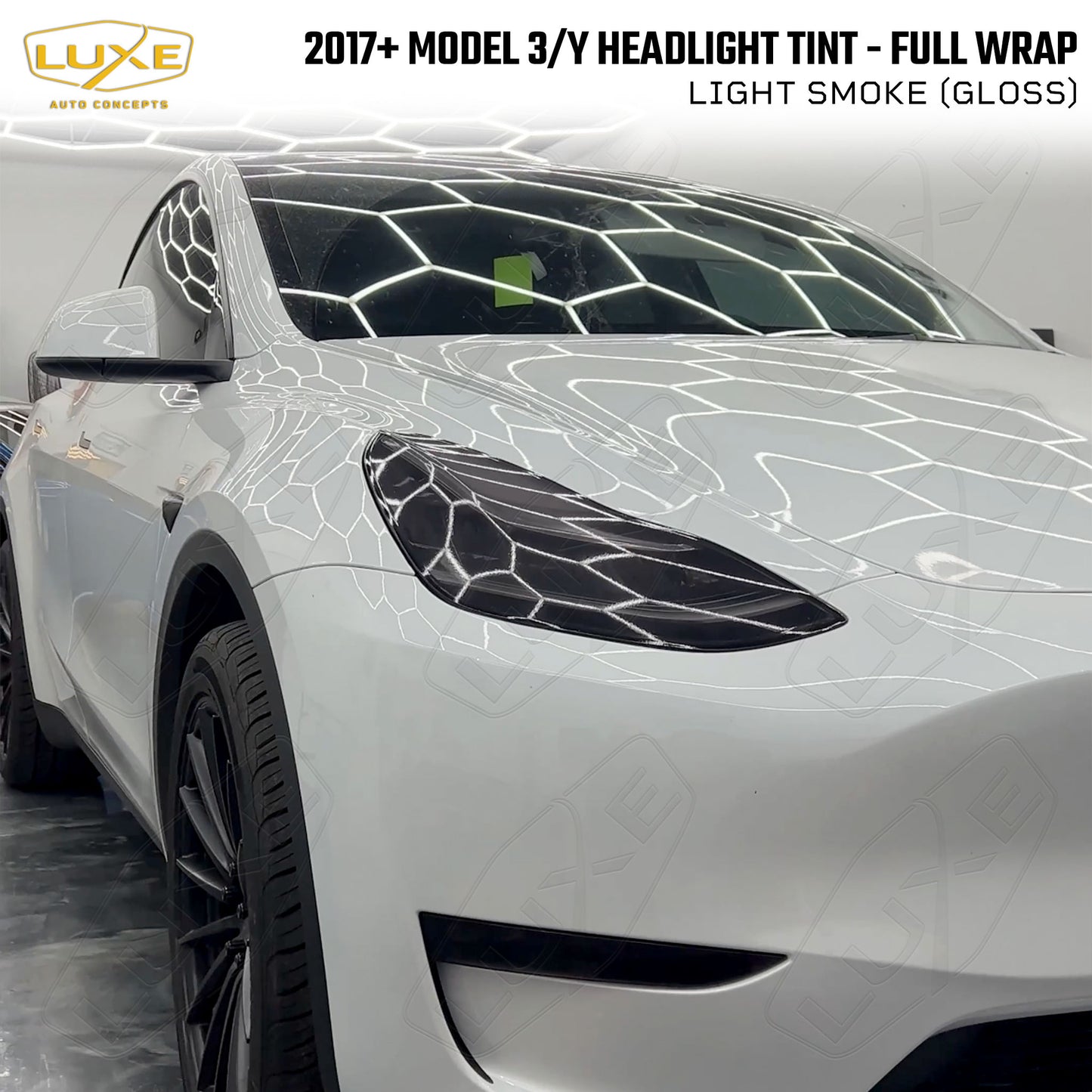 2017+ Model 3, Model Y Headlight Tint - Full Wrap