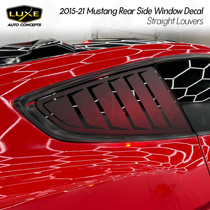 2015+ Mustang Rear Window Decal - Straight Louvers