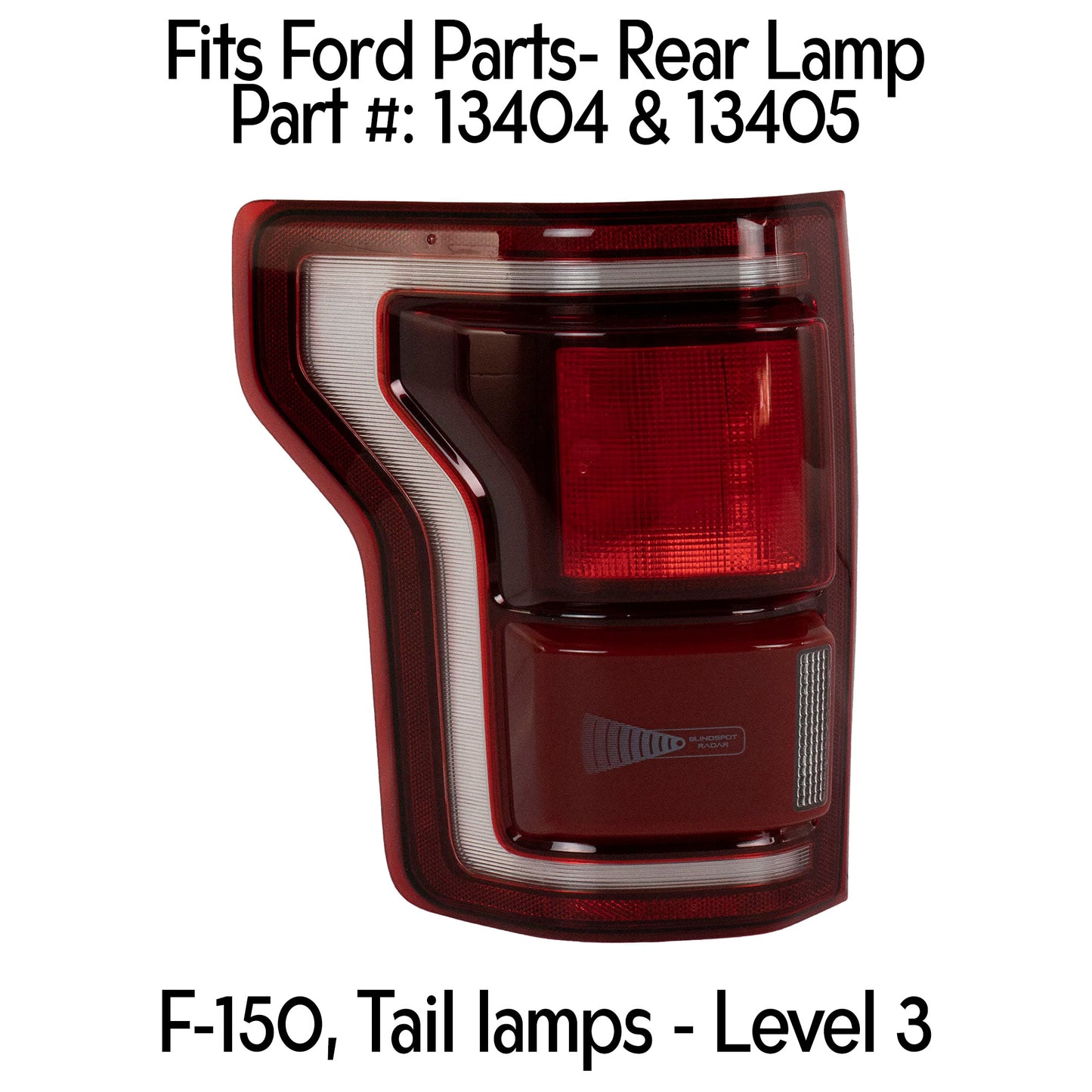 Ford F150 LED Tail Light w/ Blind Spot Monitor Tint - 3 Piece Kit