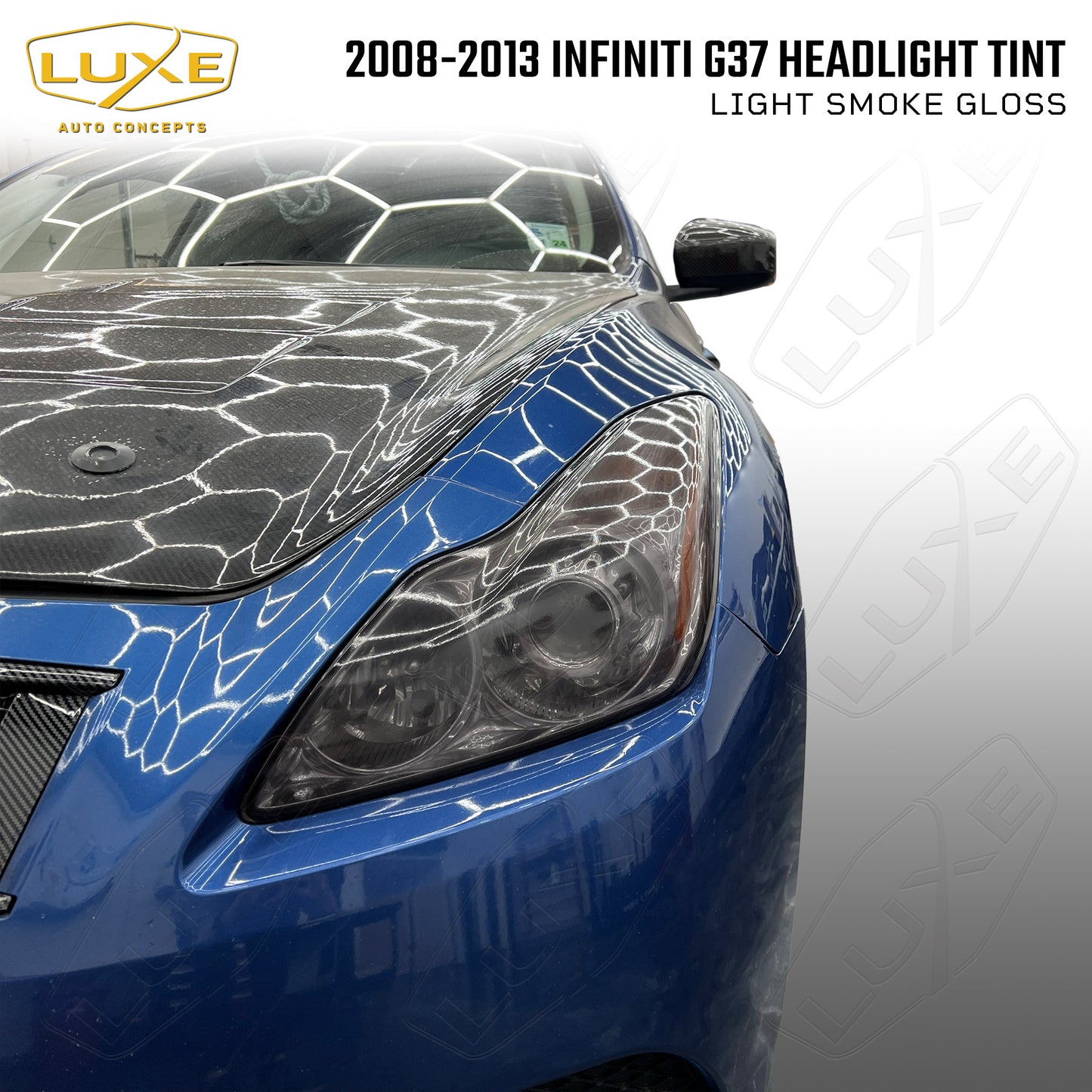 2008-13 Infiniti G37 Coupe Headlight Oversized Tint Overlays