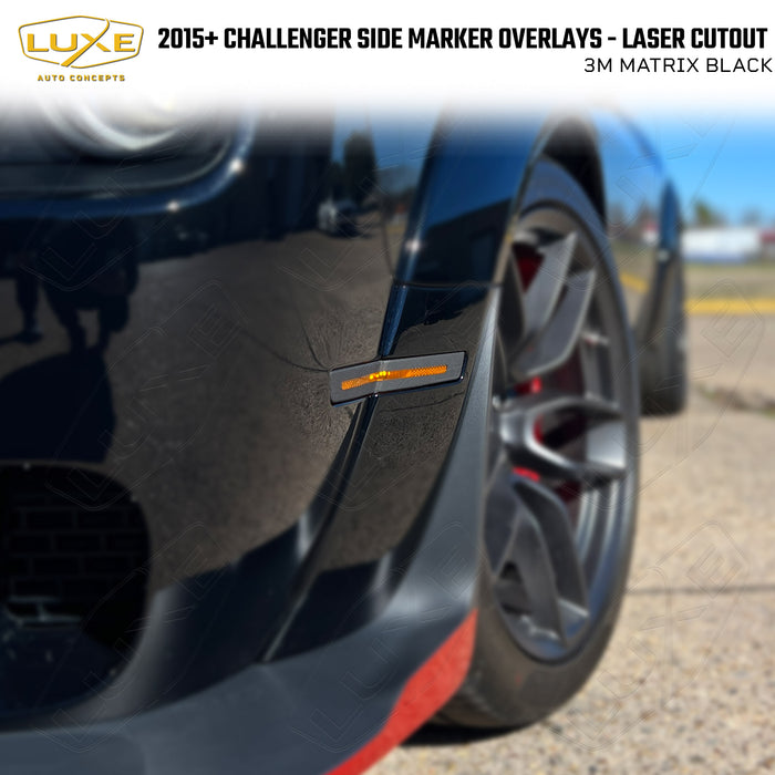 2015+ Challenger Side Marker Overlays - Laser Cutout