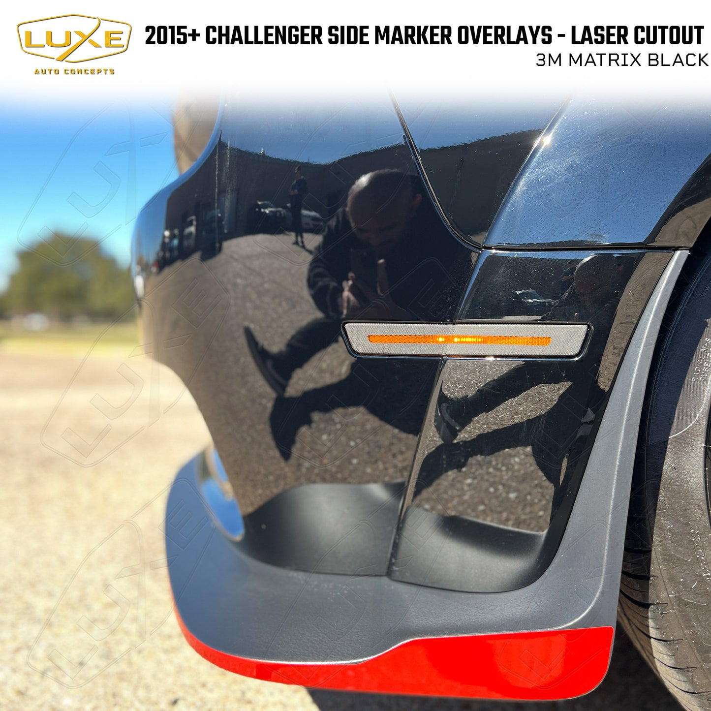 2015+ Challenger Side Marker Overlays - Laser Cutout