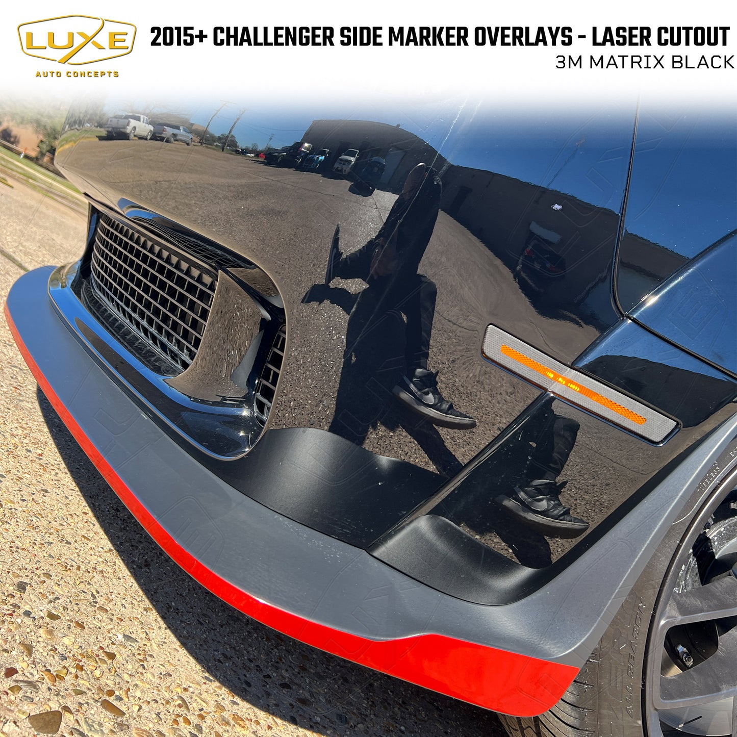 2015+ Challenger Side Marker Overlays - Laser Cutout