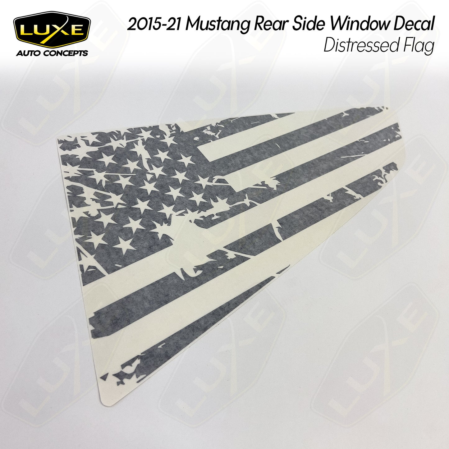 2015+ Mustang Rear Window Flag Decal - Distressed