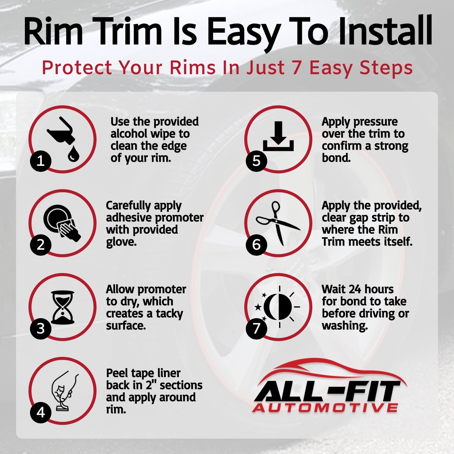 Rim Trim - Wheel Stripe and Curb Rash Protection Kit