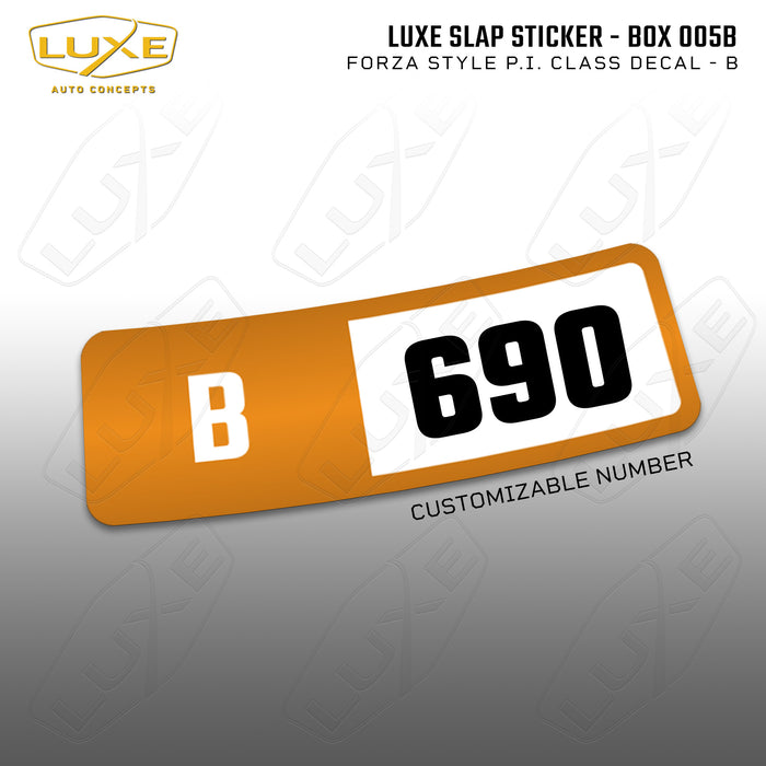 Forza P.I. Slap Stickers - Customizable Car Class
