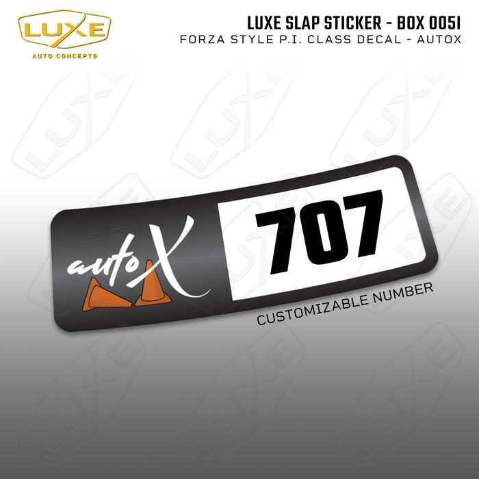 Forza P.I. Slap Stickers - Customizable Car Class