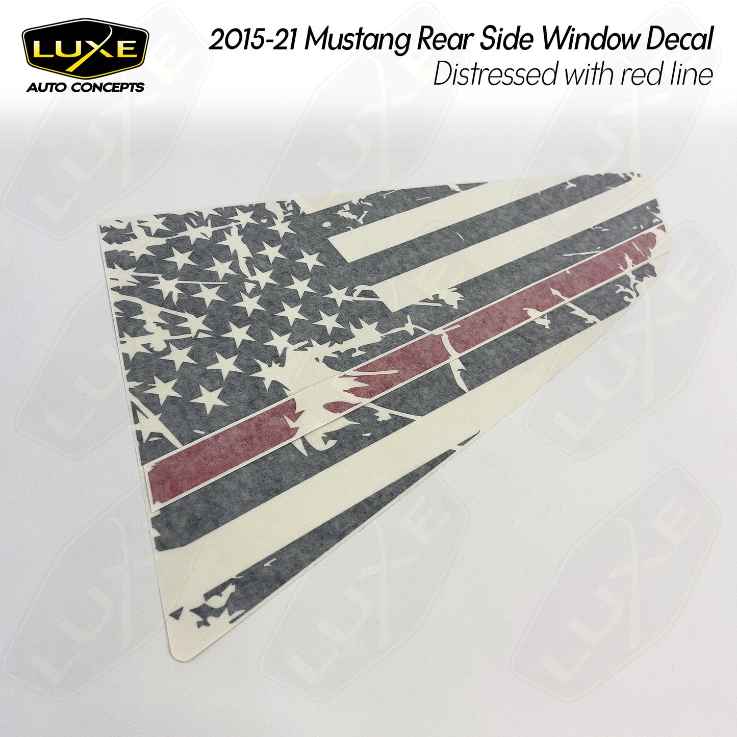 2015+ Mustang Rear Window Flag Decal - Distressed