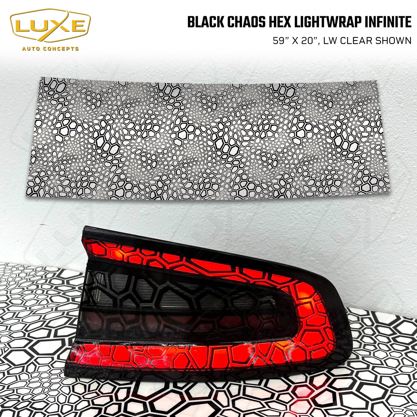 Black Chaos Hex Taillight Tint - LightWrap Infinite Print Kit