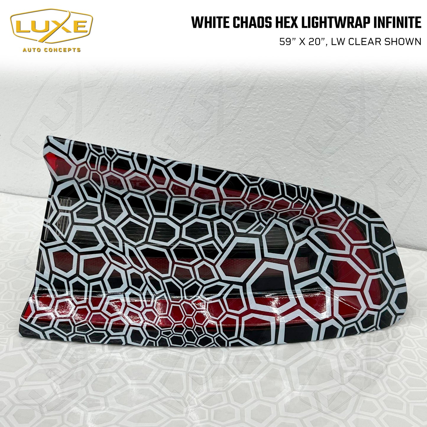 White Chaos Hex Taillight Tint - LightWrap Infinite Print