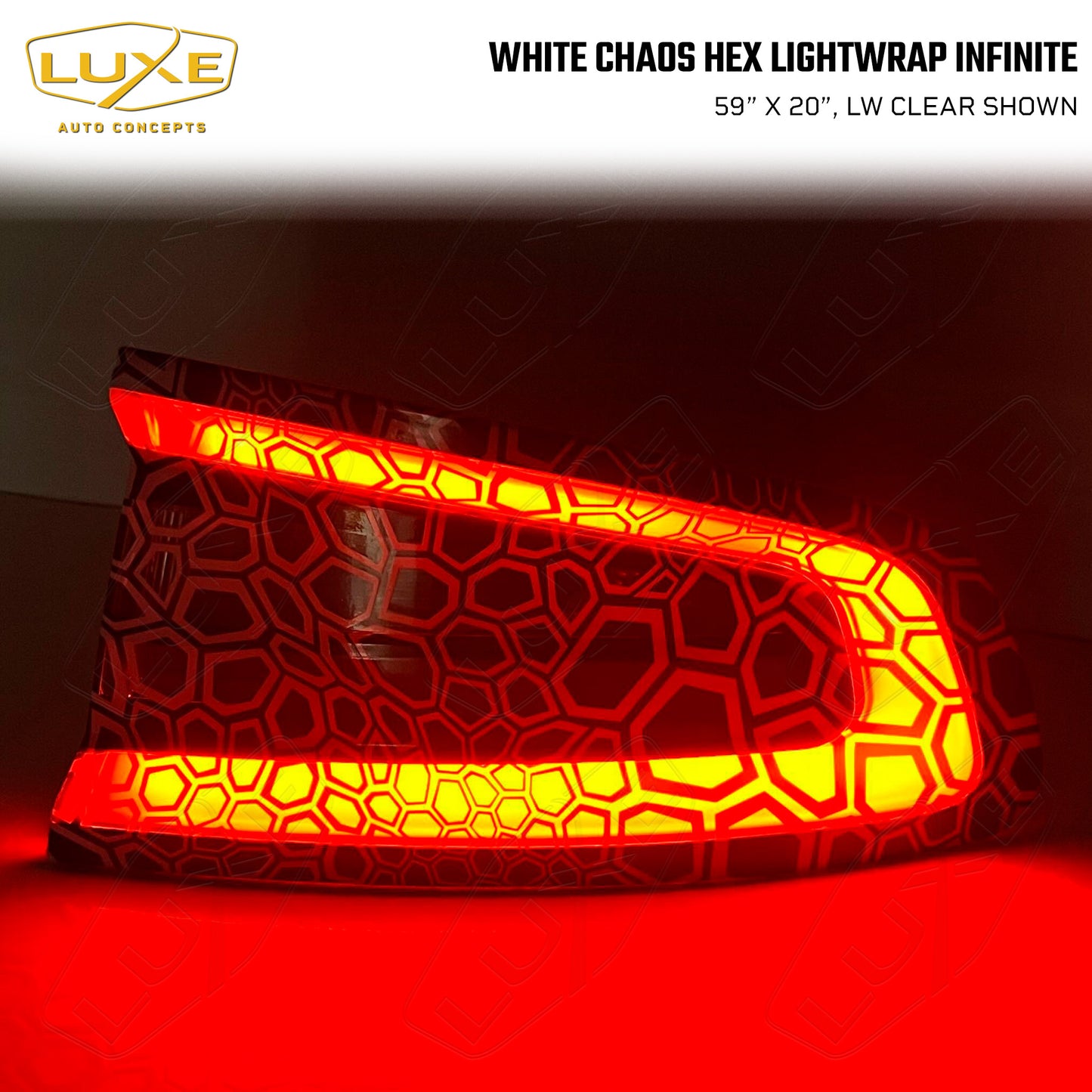 White Chaos Hex Taillight Tint - LightWrap Infinite Print Kit