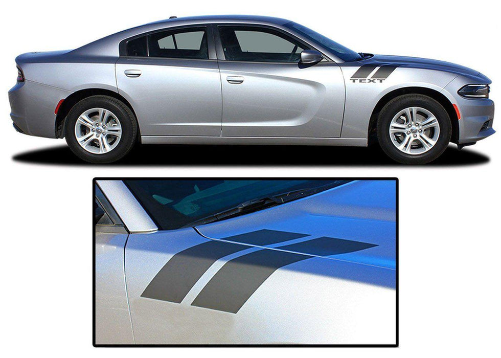 2011+ Dodge Charger Double Bar Stripe Decal - Luxe Auto Concepts