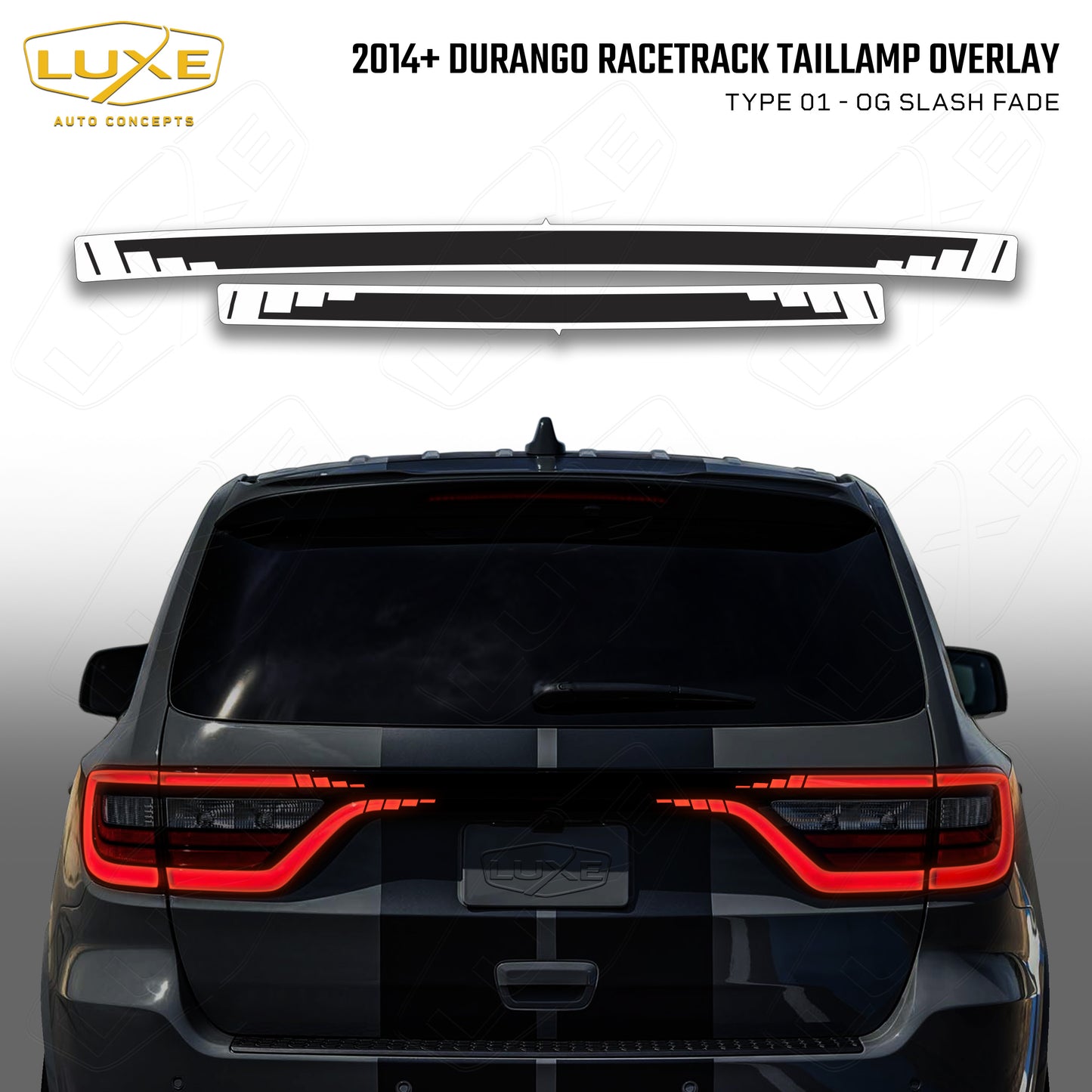 Durango Racetrack Taillamp Overlay Type 1 - Slash Fade Kit