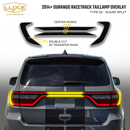 2014+ Durango Racetrack Taillamp Overlay Type 2 - Sharp Split