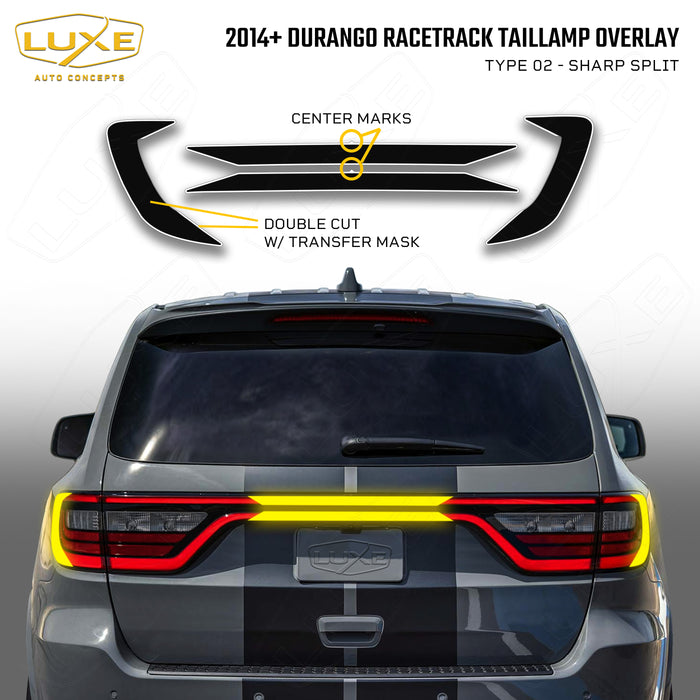 2014+ Durango Racetrack Taillamp Overlay Type 2 - Sharp Split