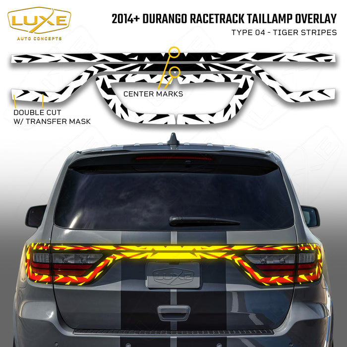 2014+ Durango Racetrack Taillamp Overlay Type 4 - Tiger Stripes