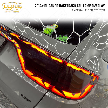 2014+ Durango Racetrack Taillamp Overlay Type 4 - Tiger Stripes