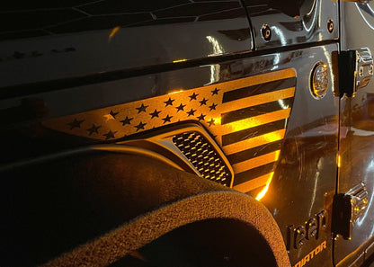 2018+ Wrangler, 2020+ Gladiator Fender Decal - USA Flag Cutout - Luxe Auto Concepts