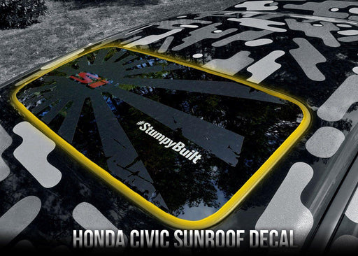 Honda Civic Sunroof Decal - Distressed Rising 'H' - Luxe Auto Concepts