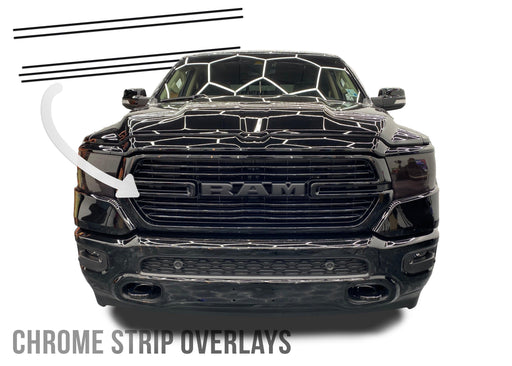 2019+ RAM Front Grill Chrome Delete - Laramie Trim - Luxe Auto Concepts