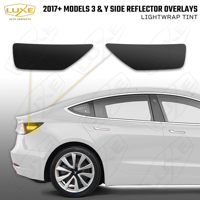 2017+ Model 3, Model Y Taillight Side Reflector Tint Overlays